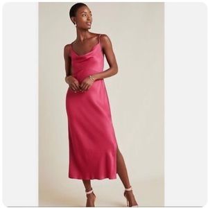Anthropologie Bias Slip Dress - color pink - xs